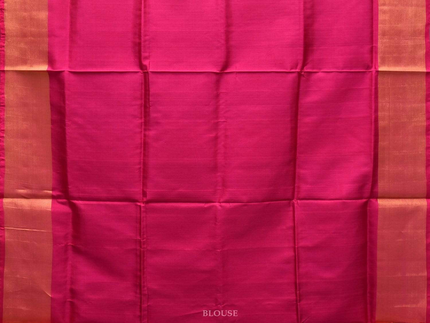 Dark Green and Pink Uppada Silk Handloom Plain Saree with Contrast Pallu Design u1754