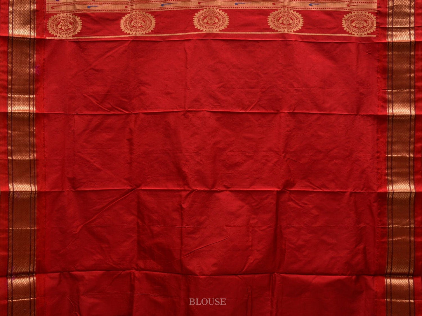 Dark Green and Red Paithani Silk Handloom Saree with Body Buta Design p0430