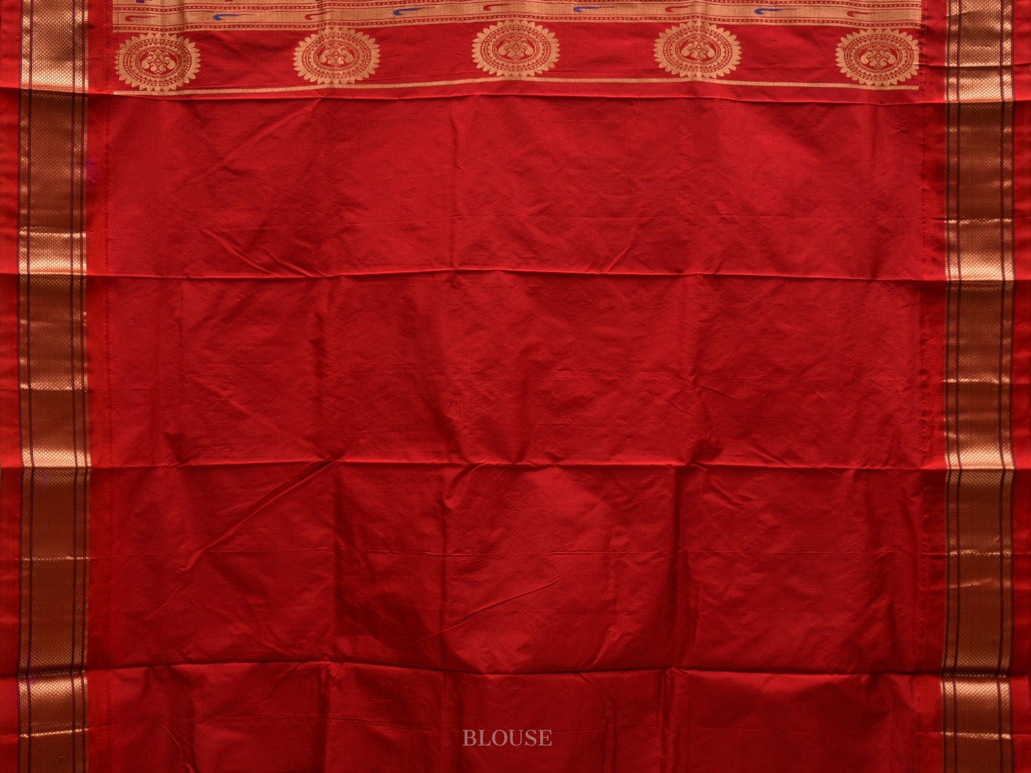 Dark Green and Red Paithani Silk Handloom Saree with Body Buta Design p0430