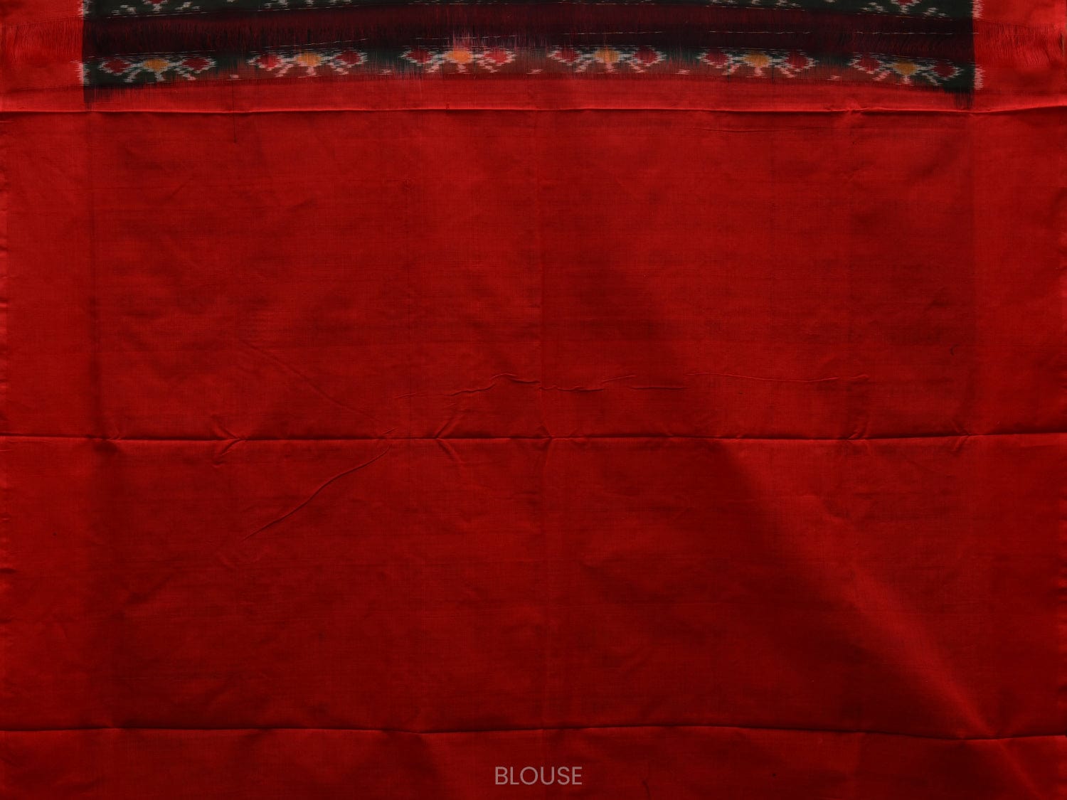 Dark Green and Red Pochampally Ikat Cotton Handloom Saree with All Over Design i0684