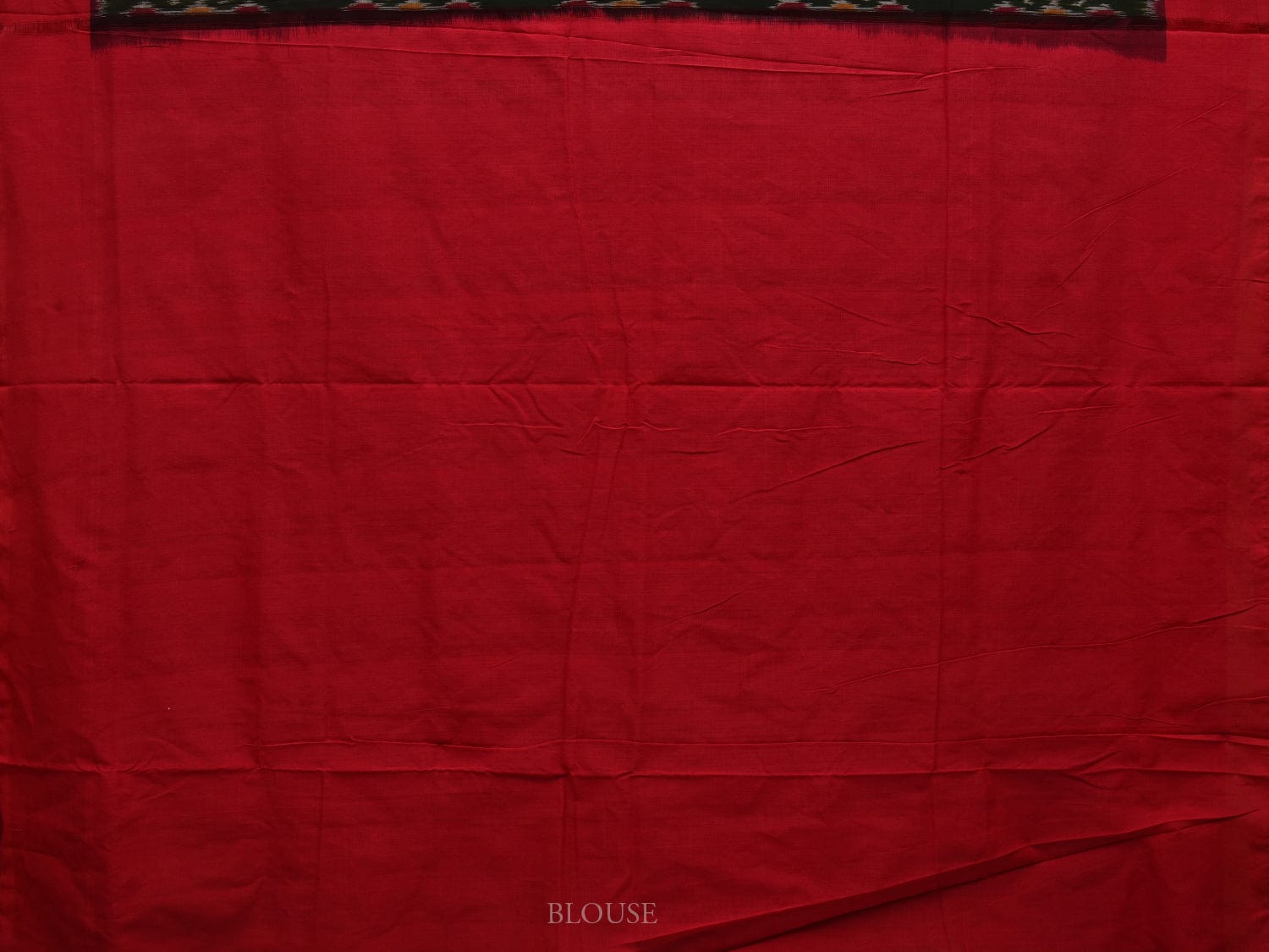 Dark Green and Red Pochampally Ikat Cotton Handloom Saree with All Over Design i0722