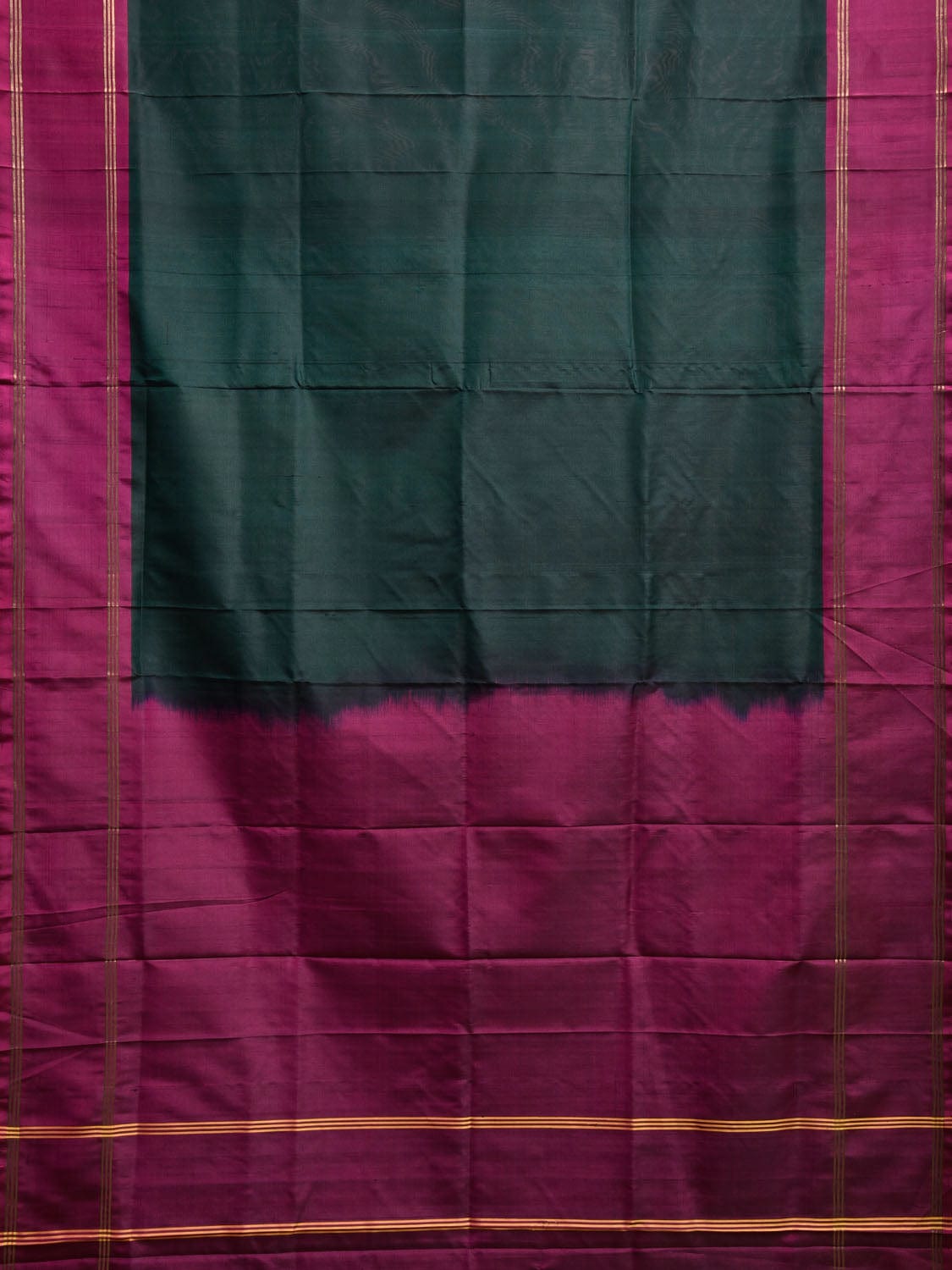 Dark Green and Wine Uppada Silk Handloom Plain Saree with Contrast Pallu Design u2356