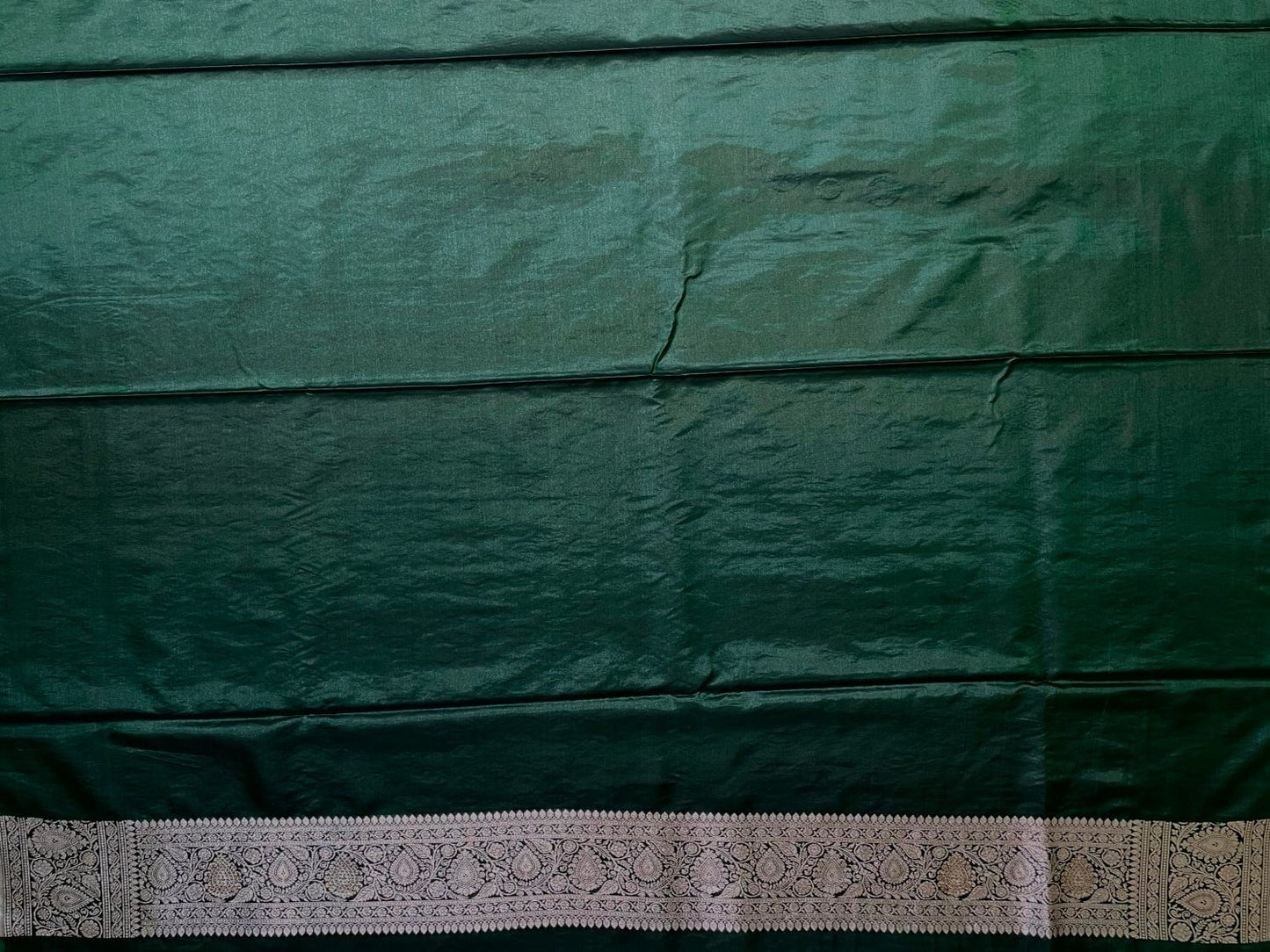 Dark Green Banaras Katan Silk Saree with Body Butti and Stone Work Design b0384ds