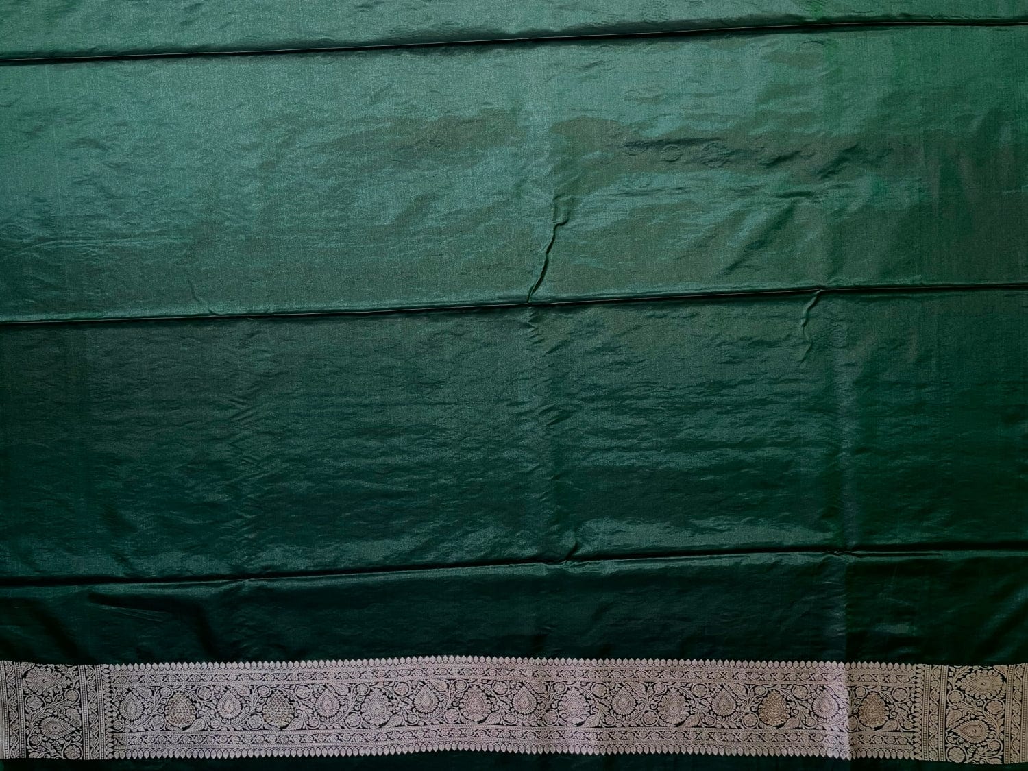 Dark Green Banaras Katan Silk Saree with Body Butti and Stone Work Design b0384ds