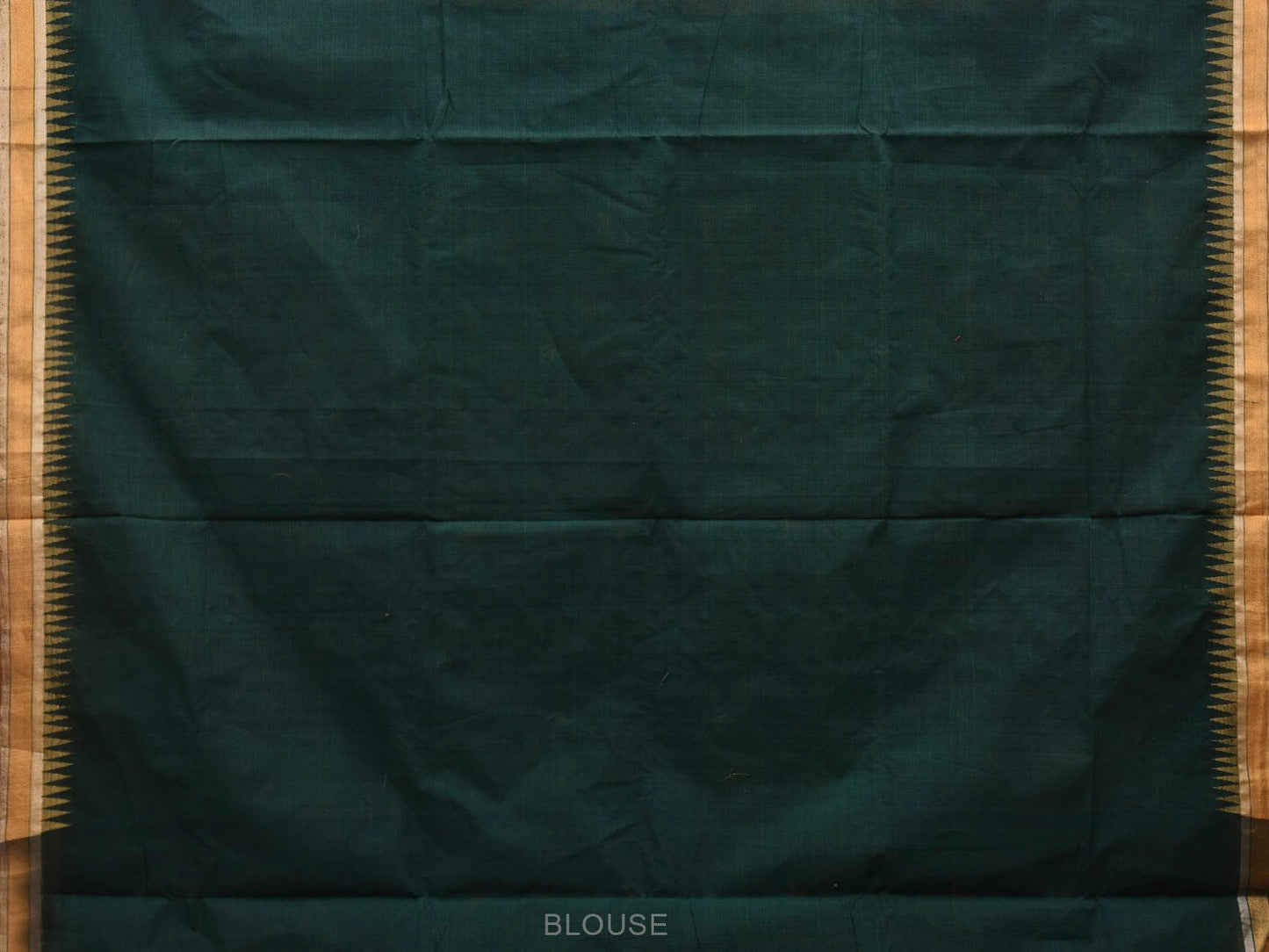 Dark Green Khadi Cotton Handloom Saree with Floral Pallu Design kh0555