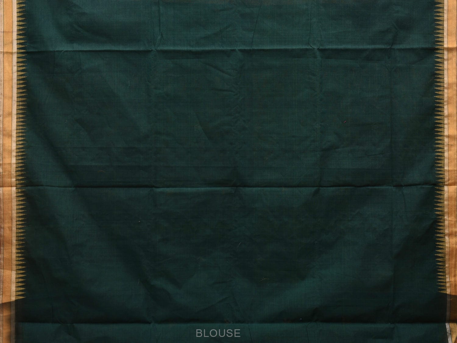 Dark Green Khadi Cotton Handloom Saree with Floral Pallu Design kh0555