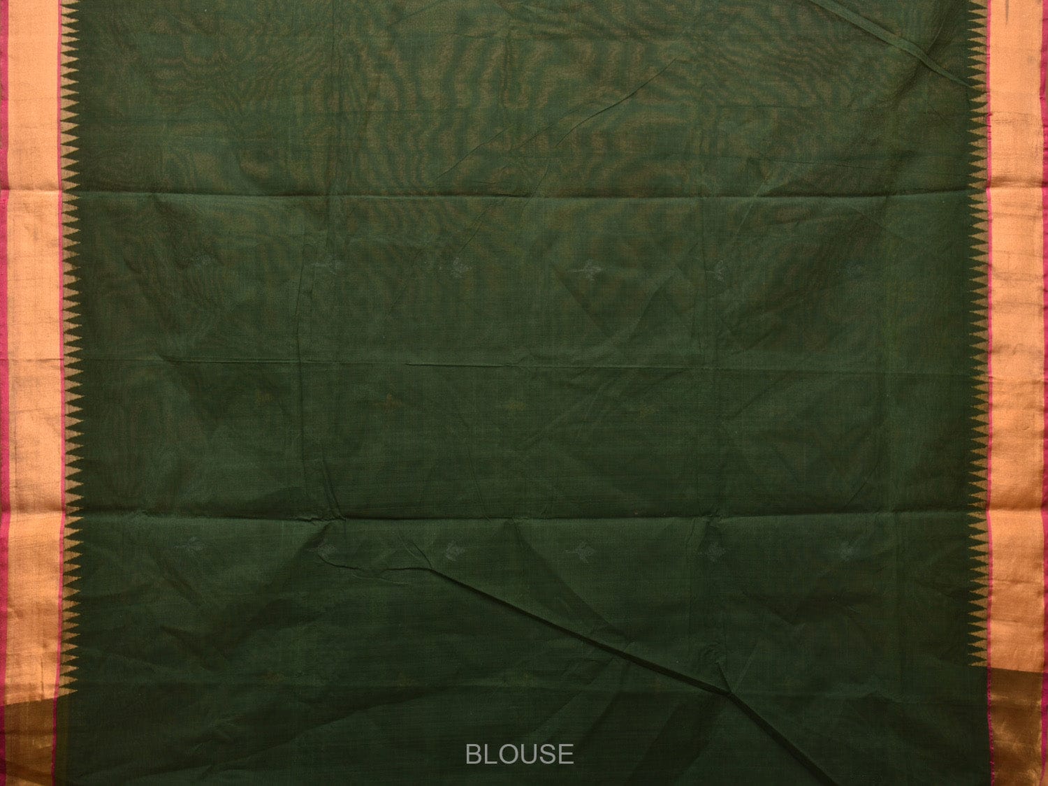 Dark Green Khadi Cotton Handloom Saree with Floral Pallu Design kh0660