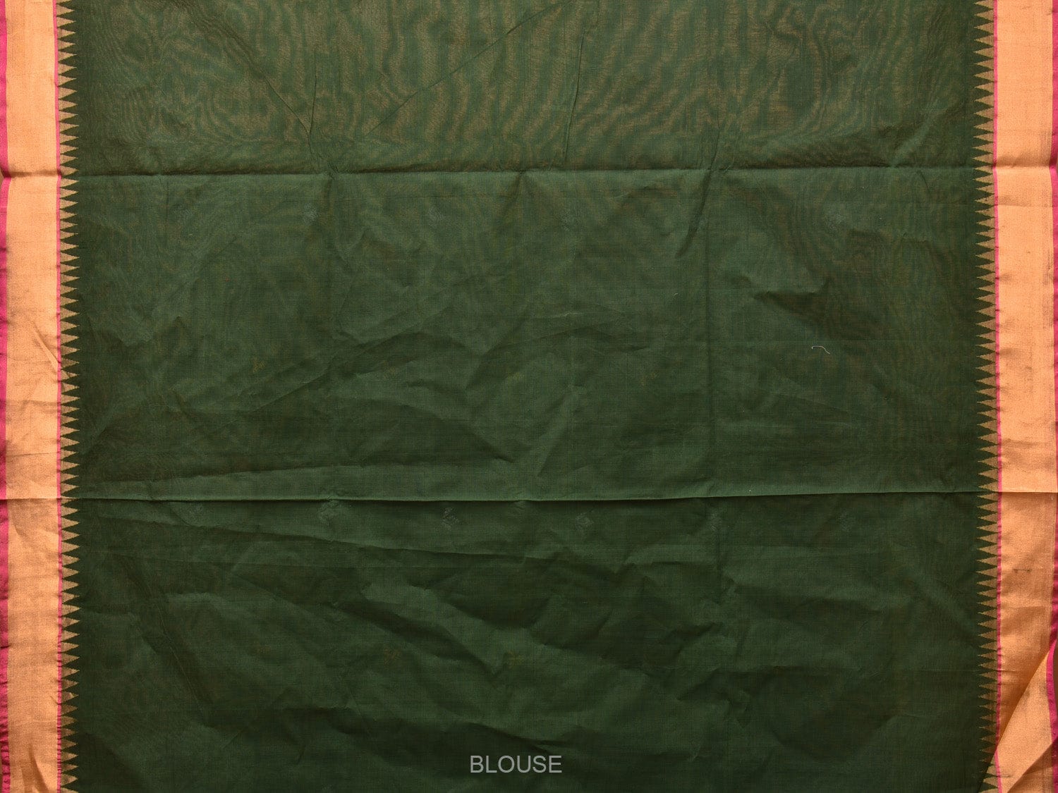 Dark Green Khadi Cotton Handloom Saree with Floral Pallu Design kh0664