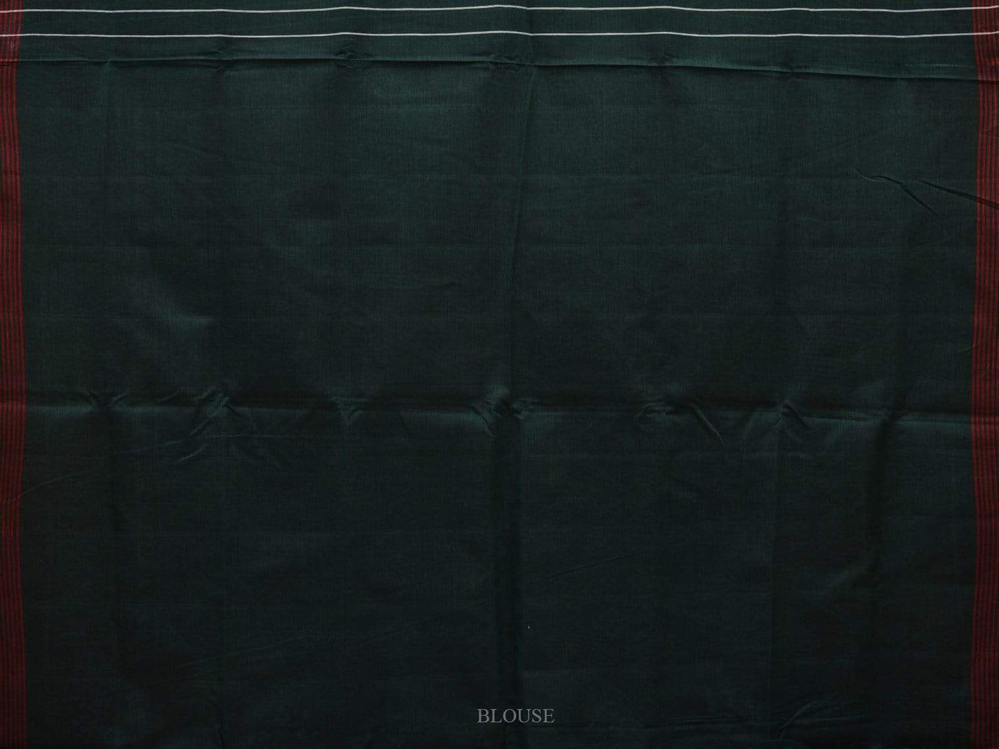 Dark Green Pochampally Ikat Cotton Handloom Saree with All Over Body Design i0640