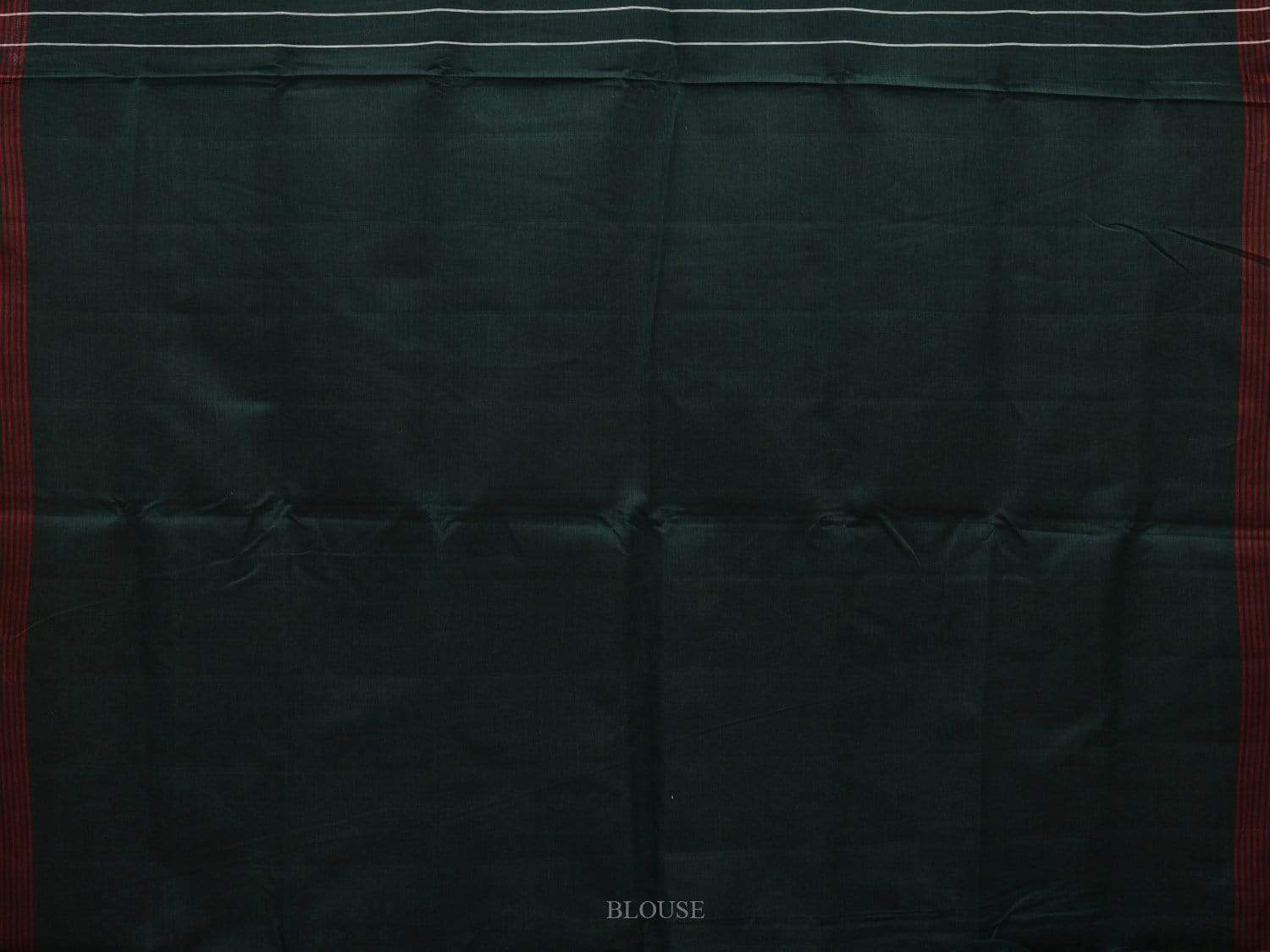 Dark Green Pochampally Ikat Cotton Handloom Saree with All Over Body Design i0640