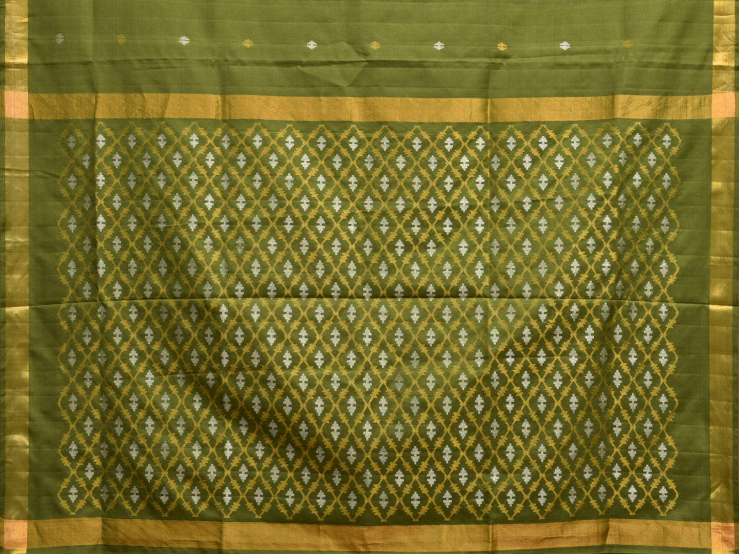 Dark Green Uppada Silk Handloom Saree with Jamdani Pallu Design u2210