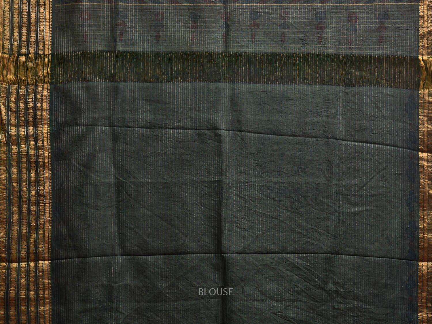 Dark Grey Kalamkari Hand Painted Gadwal Silk Handloom Saree with Floral and Birds Design KL0799