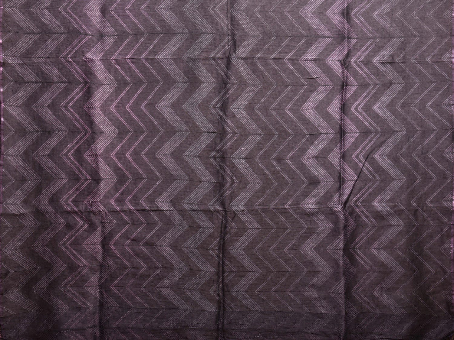 Dark Grey Shibori Cotton Silk Handloom Saree with All Over and Zig-Zag Pallu Design o0474
