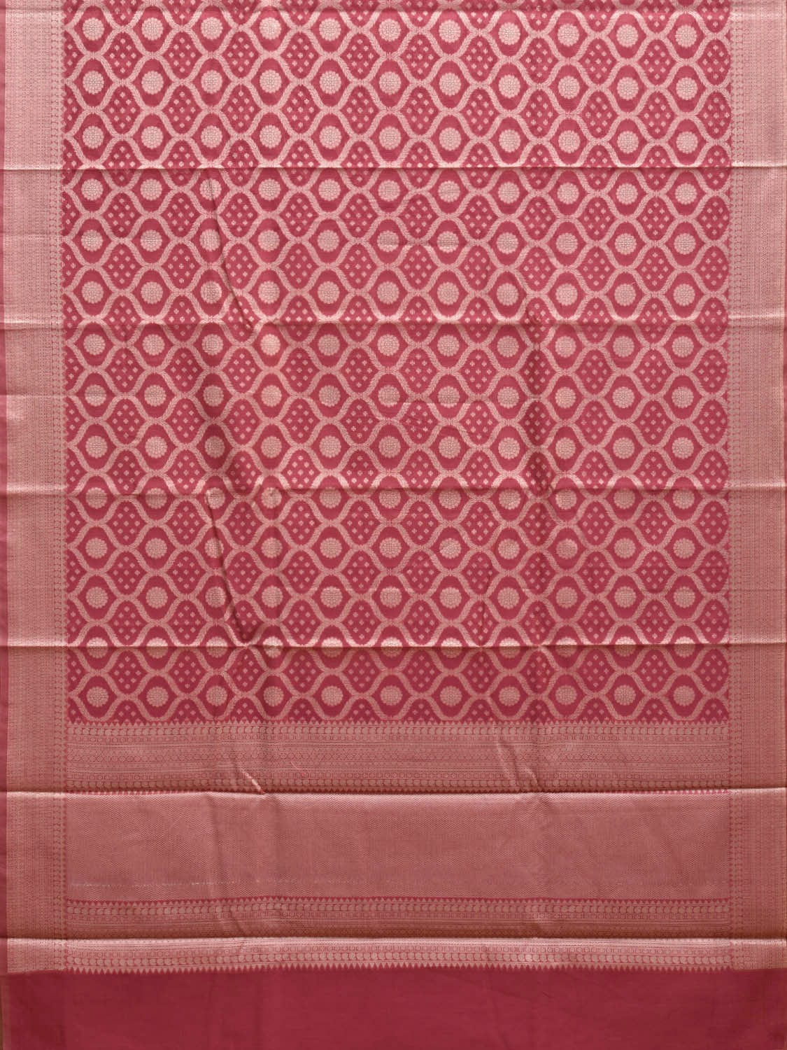 Dark Pink Dhakai Jamdani Cotton Viscose Saree with All Over Grill Design dj0072