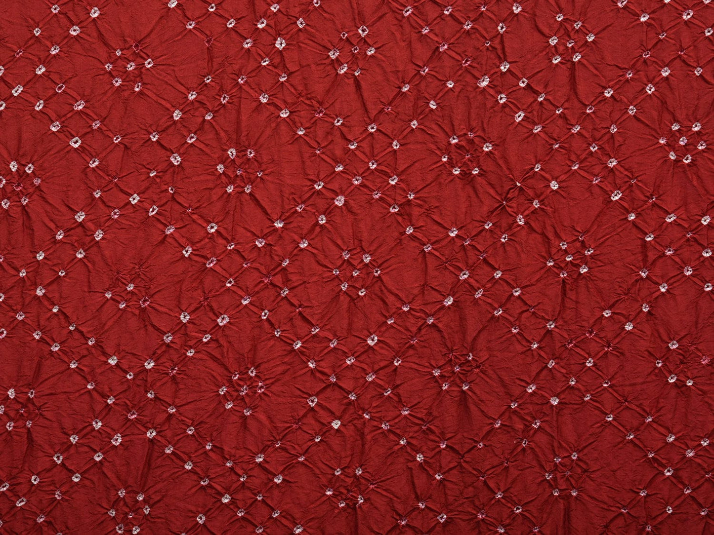 Dark Red Bandhani Kanchipuram Silk Handloom Saree with Border and Pallu Design bn0348