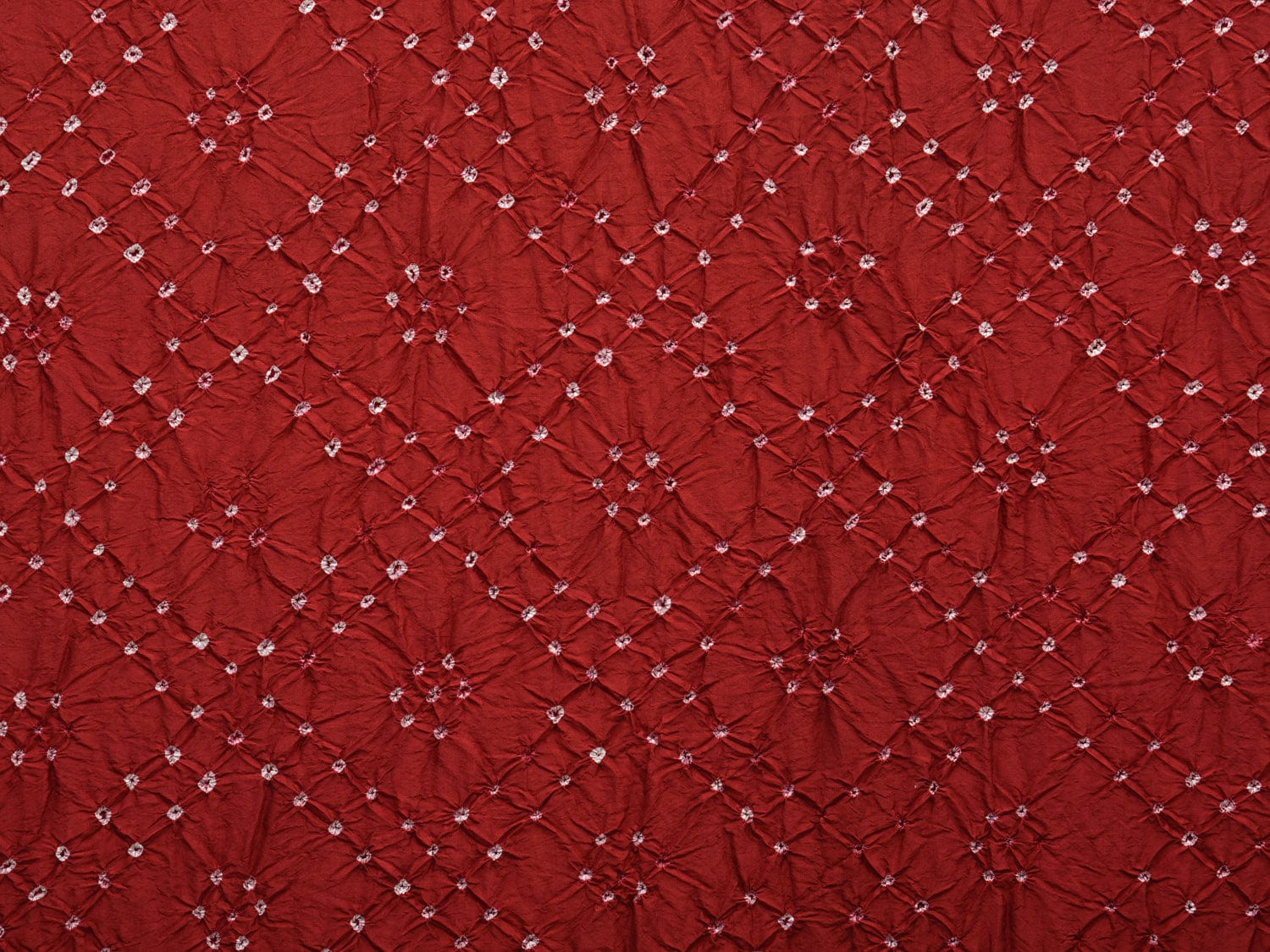 Dark Red Bandhani Kanchipuram Silk Handloom Saree with Border and Pallu Design bn0348