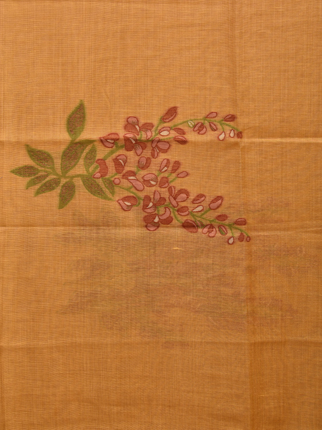 Orange Dhakai Jamdani Cotton Viscose Saree with Body and Pallu Plant Design dj0003