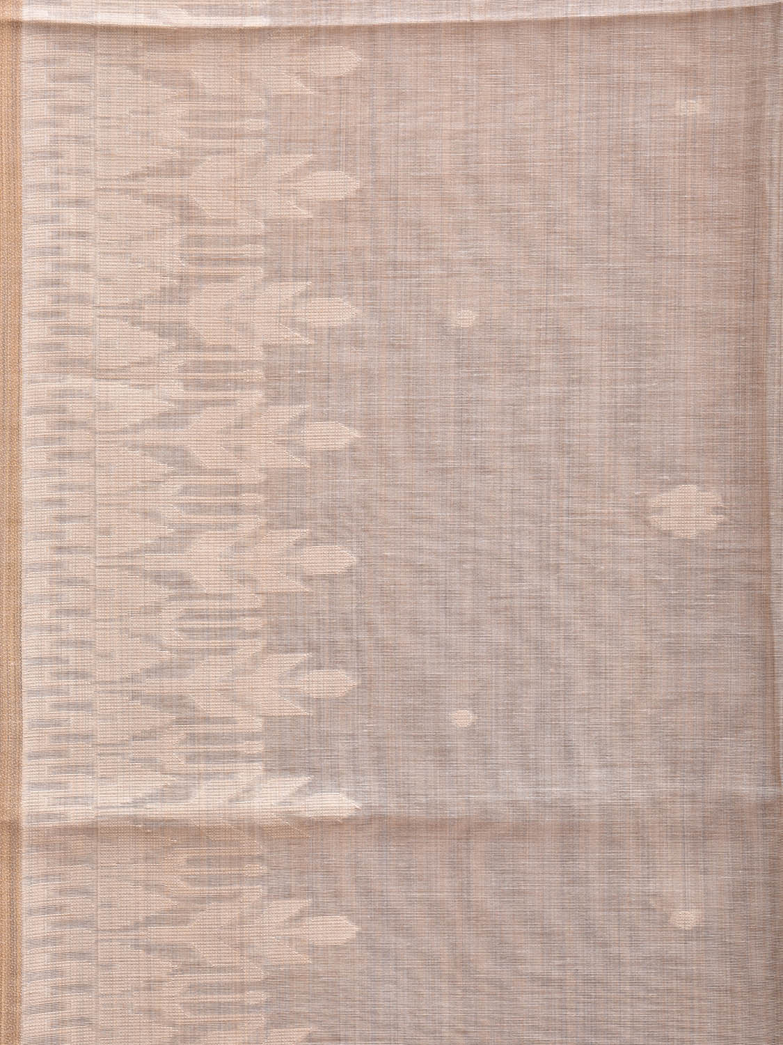 Beige Dhakai Jamdani Cotton Viscose Saree with Pallu and Border Design dj0027