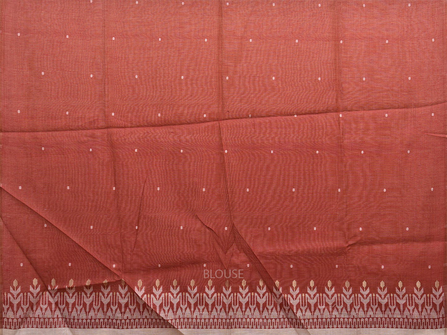 Beige Dhakai Jamdani Cotton Viscose Saree with Pallu and Border Design dj0027