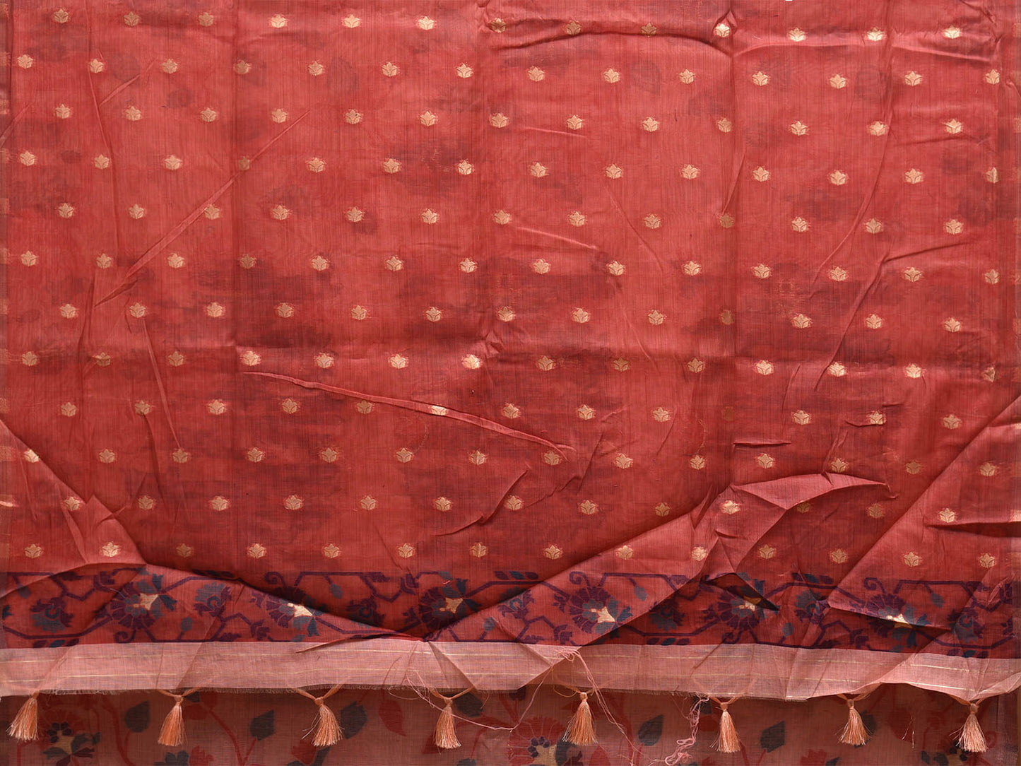 Light Pink Dhakai Jamdani Cotton Viscose Saree with Floral Design dj0048