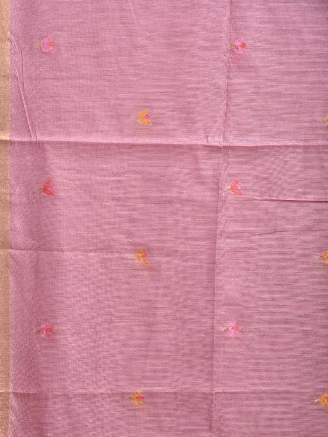 Light Pink Dhakai Jamdani Cotton Viscose Saree with Body Buta and Floral Pallu Design dj0053