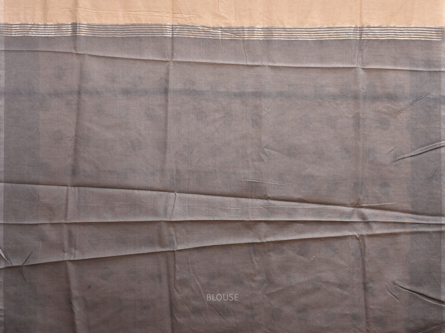 Cream and Light Grey Dhakai Jamdani Cotton Viscose Saree with Buta and Pallu-Border Design dj0114