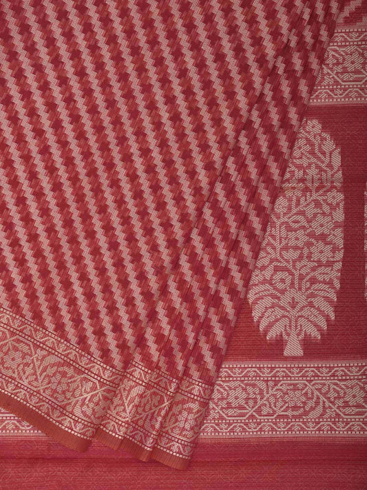 Pink Dhakai Jamdani Cotton Viscose Saree with Diagonal and Pallu Design dj0133