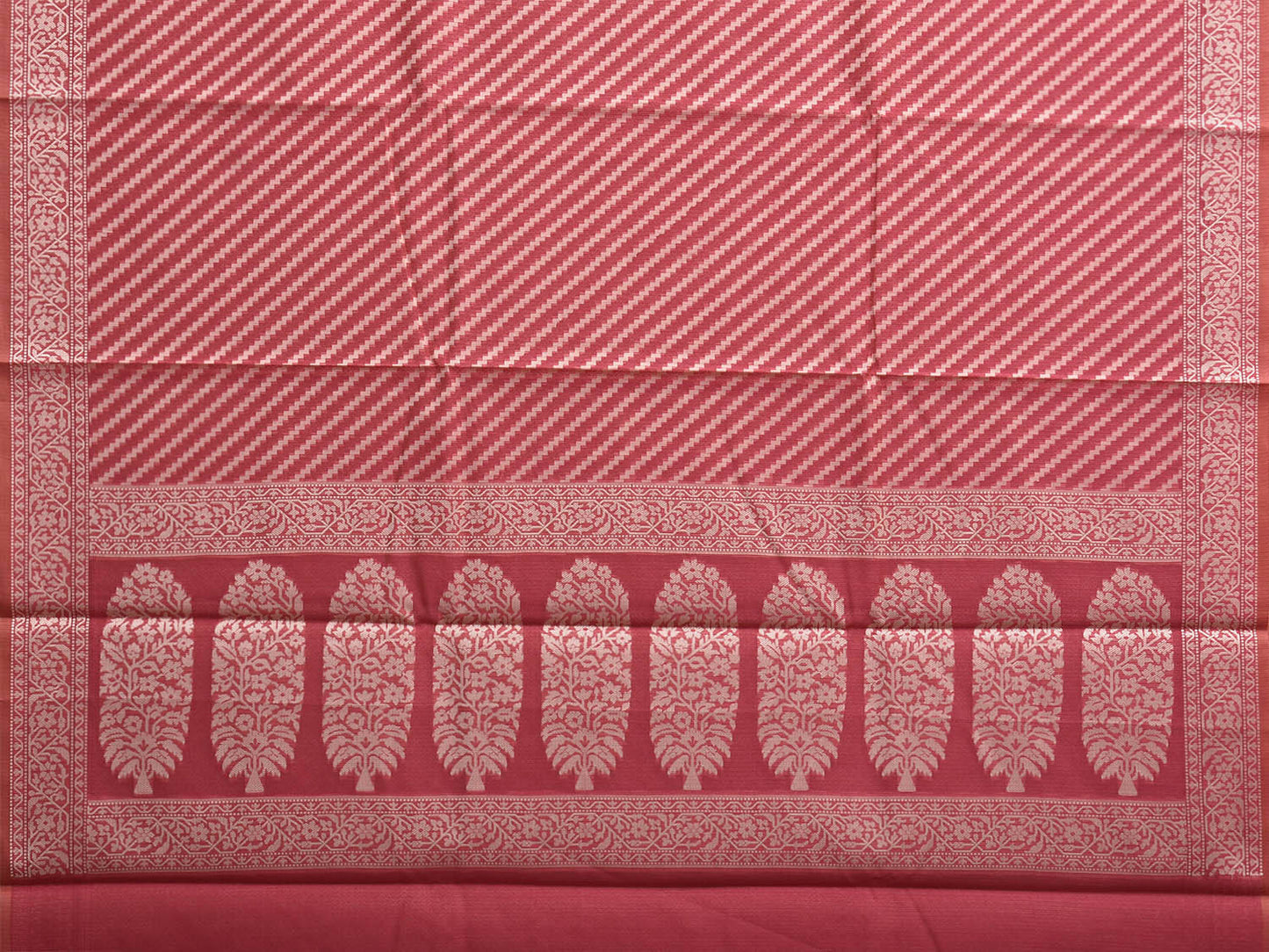 Pink Dhakai Jamdani Cotton Viscose Saree with Diagonal and Pallu Design dj0133