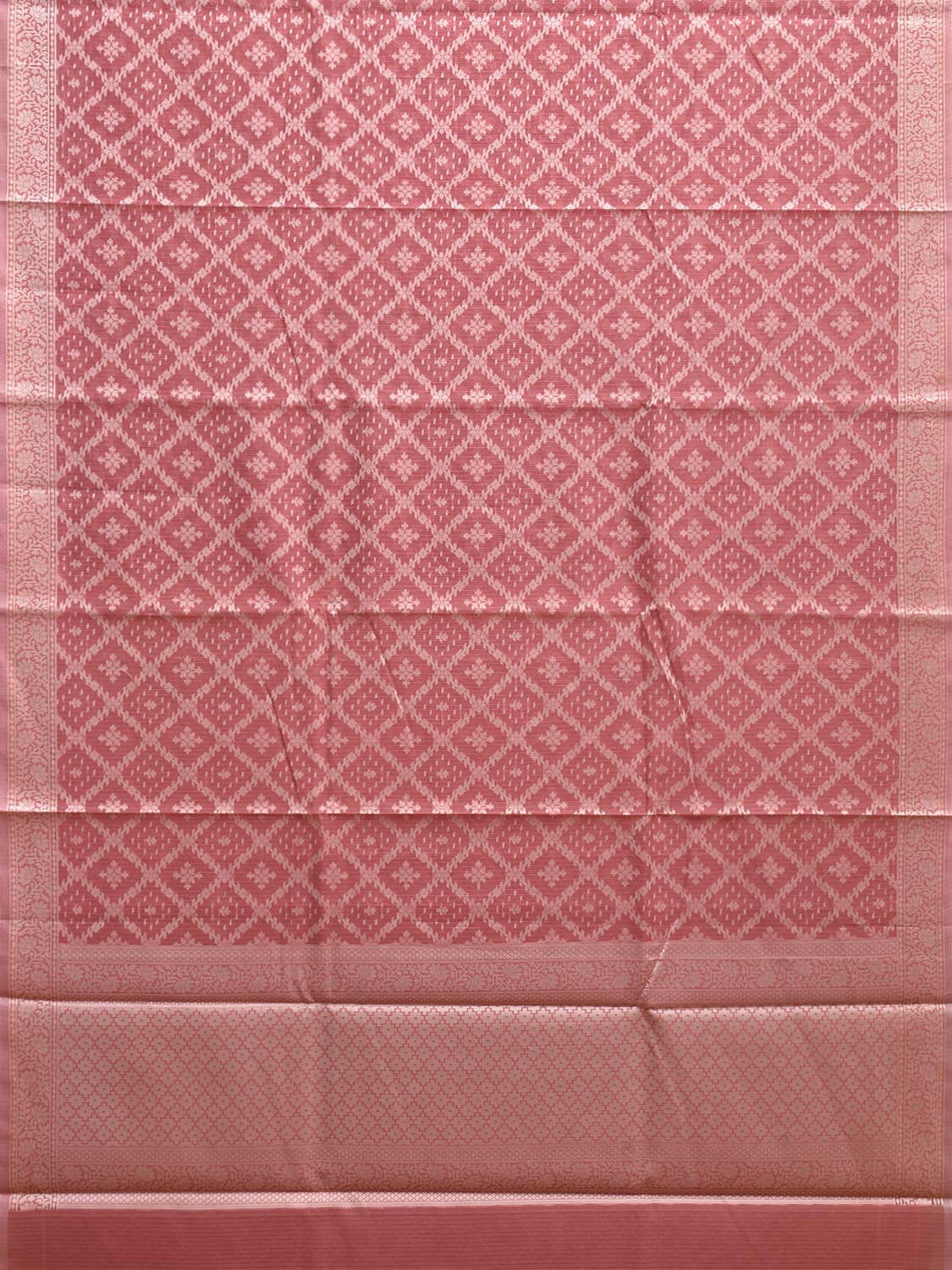 Light Pink Dhakai Jamdani Cotton Viscose Saree with Grill Body and Pallu Design dj0141