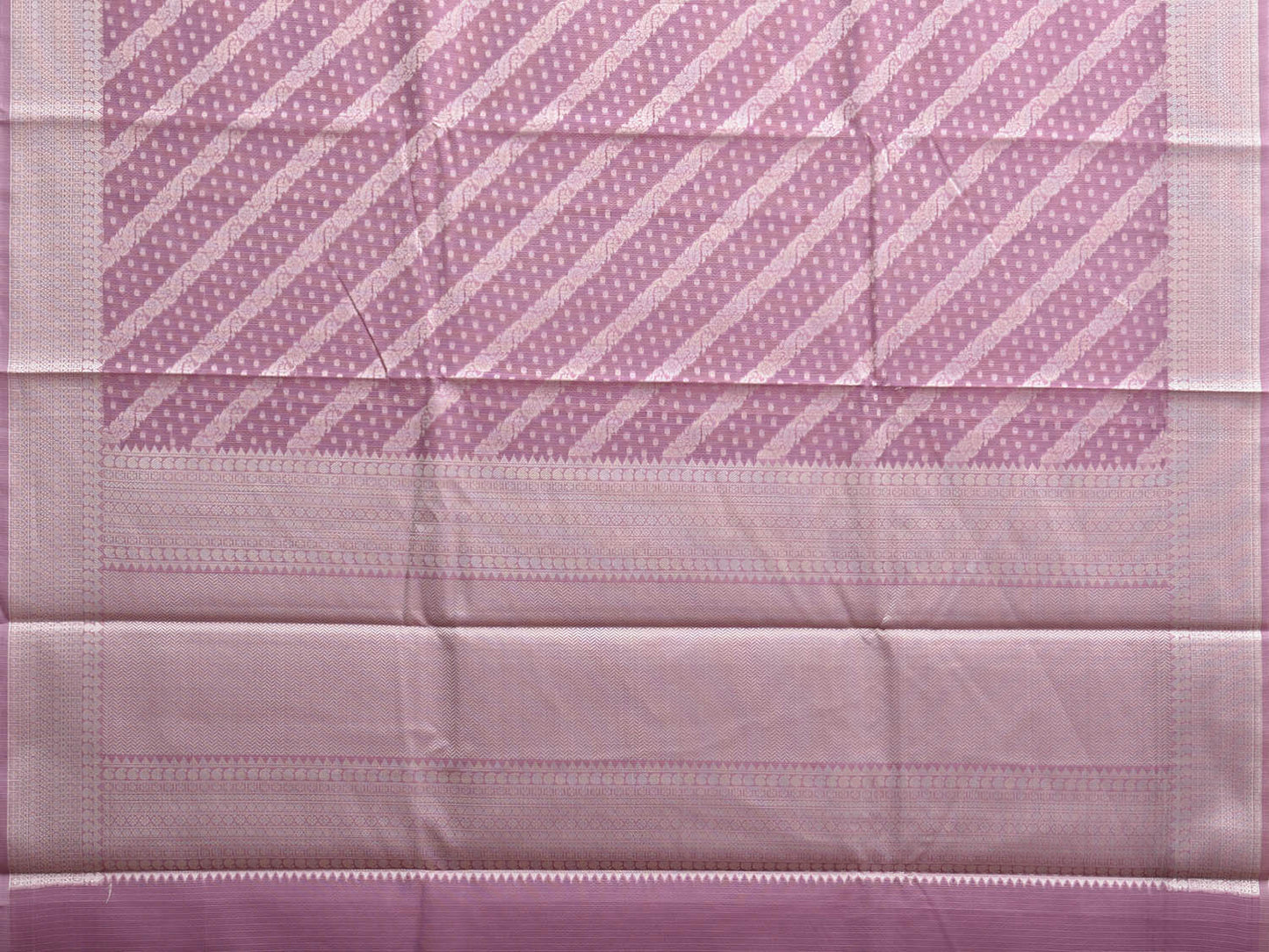Light Purple Dhakai Jamdani Cotton Viscose Saree with Diagonal and Border Design dj0142