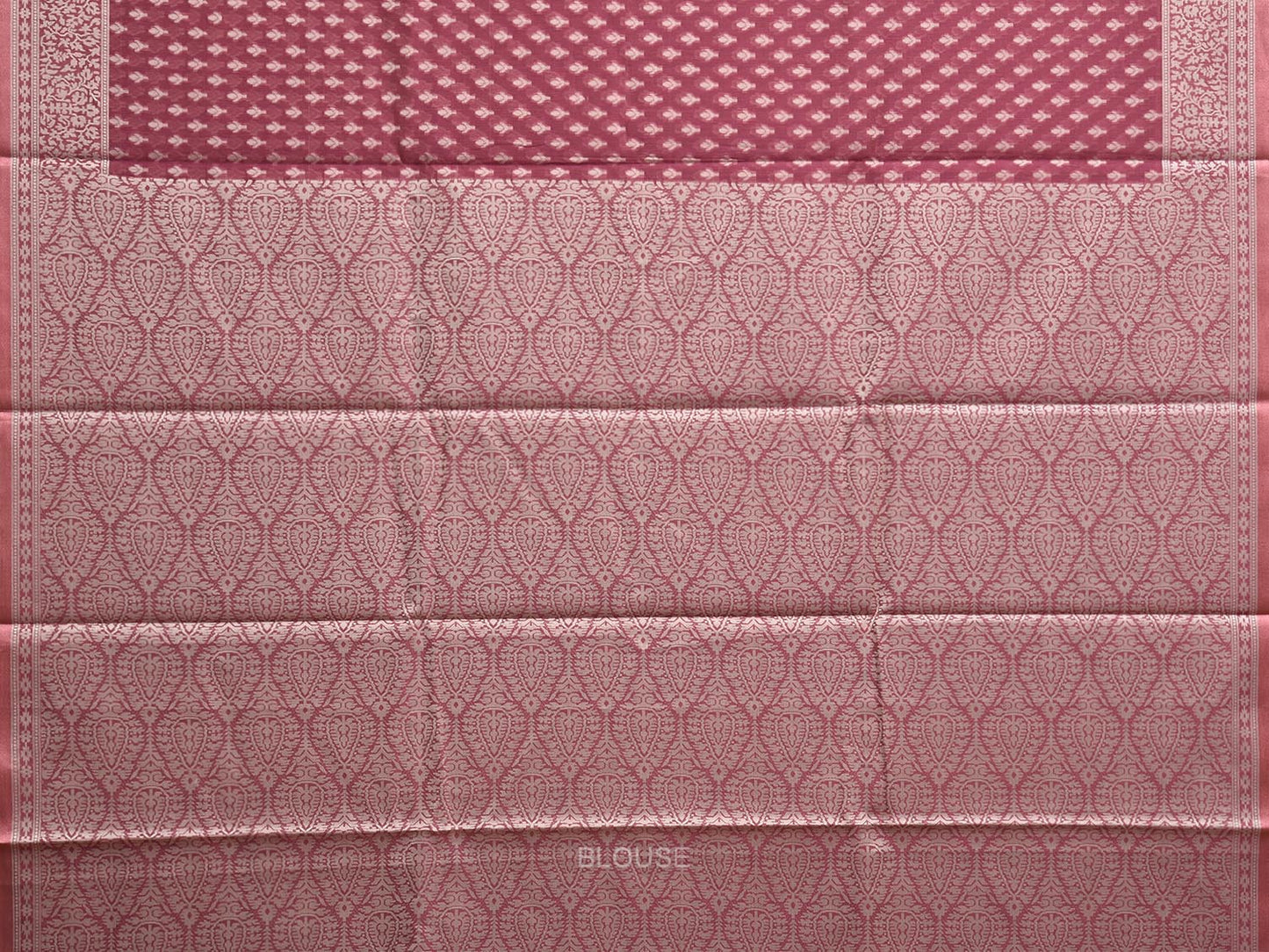 Magenta Dhakai Jamdani Cotton Viscose Saree with Mango Pallu and Border Design dj0146