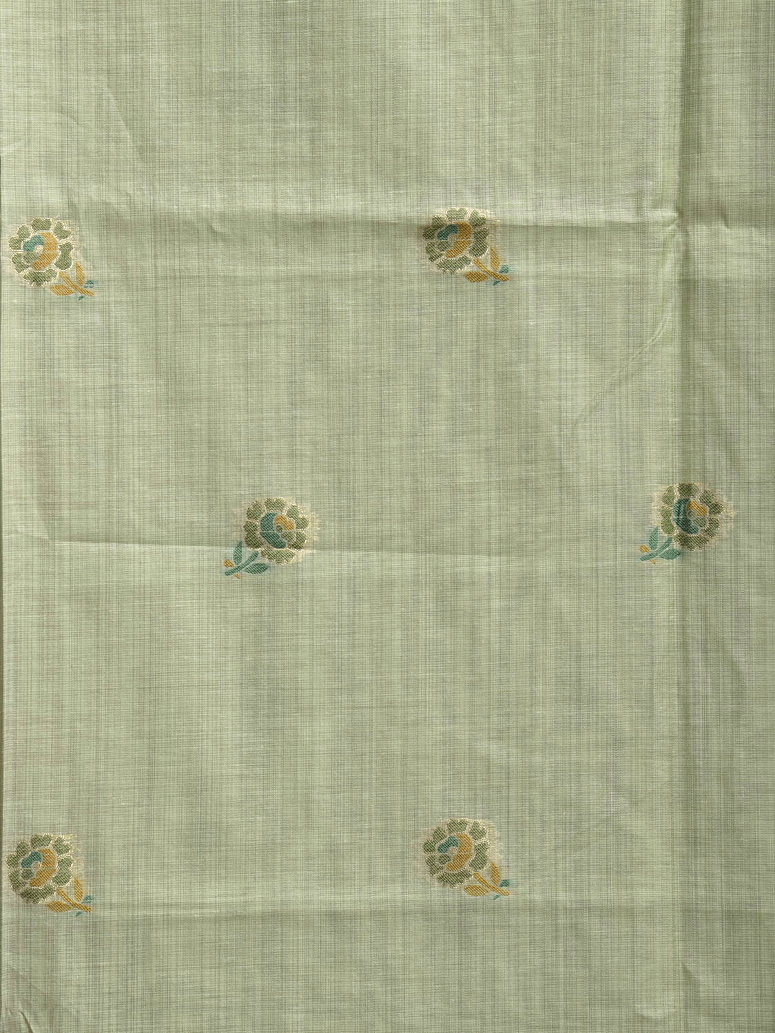 Light Green Dhakai Jamdani Cotton Viscose Saree with Floral Pallu Design dj0152