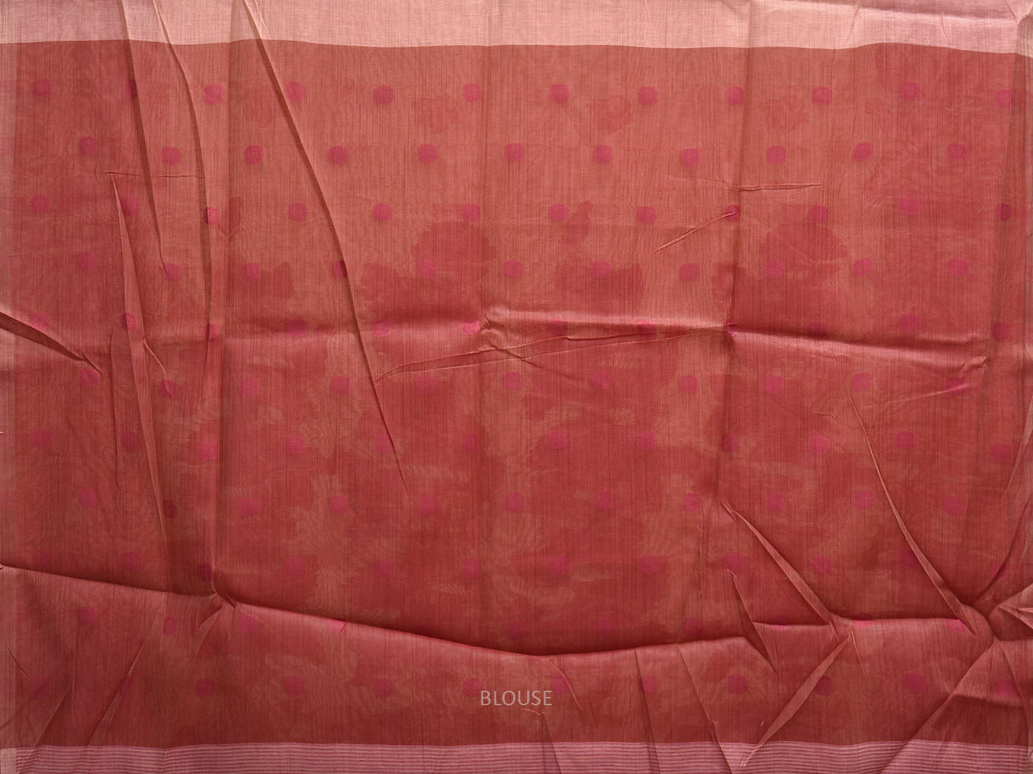 Peach Dhakai Jamdani Cotton Viscose Saree with Border and Pallu Floral Design dj0158