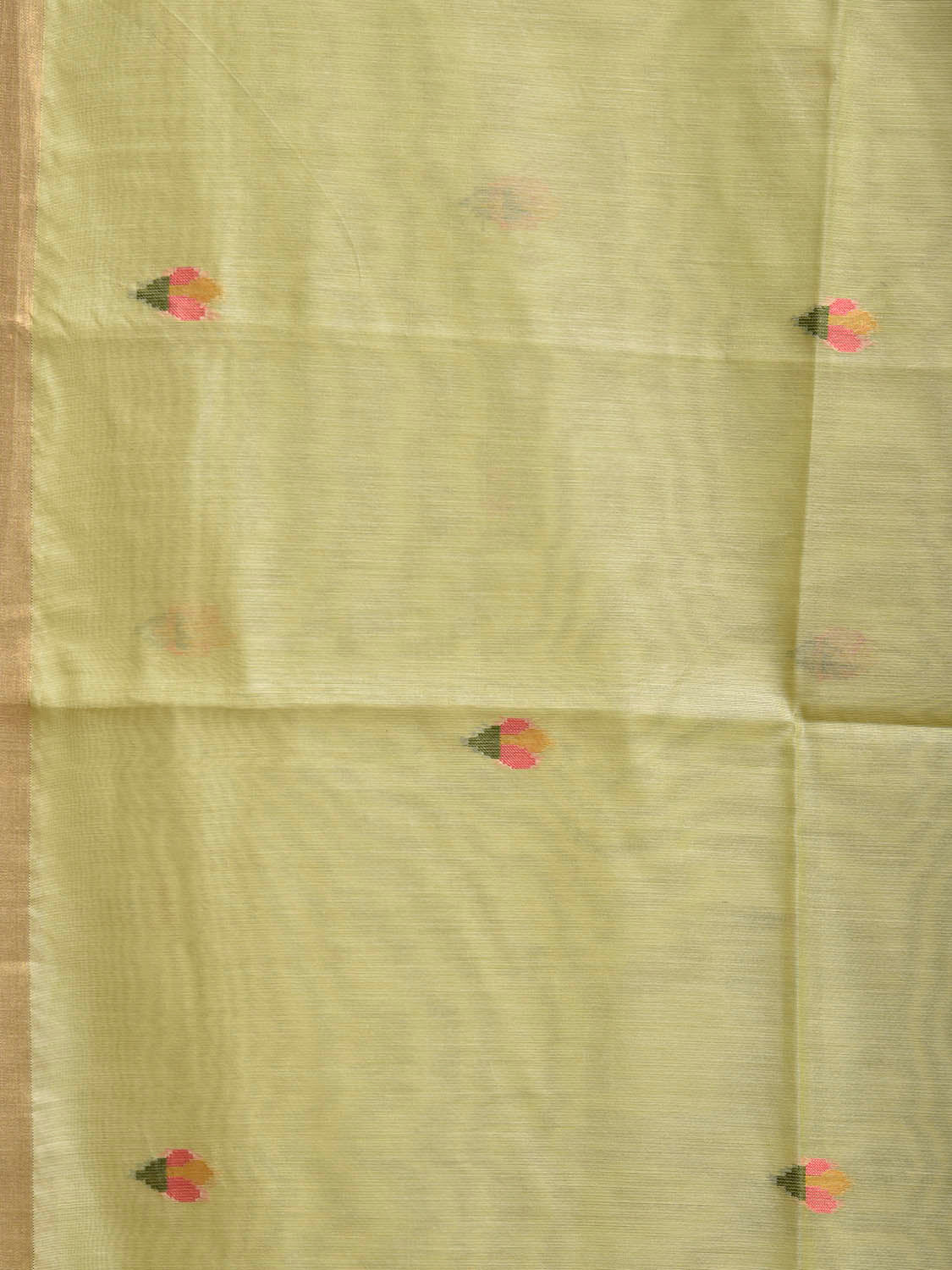 Lemon Green Dhakai Jamdani Cotton Viscose Saree with Floral Buta Design dj0163