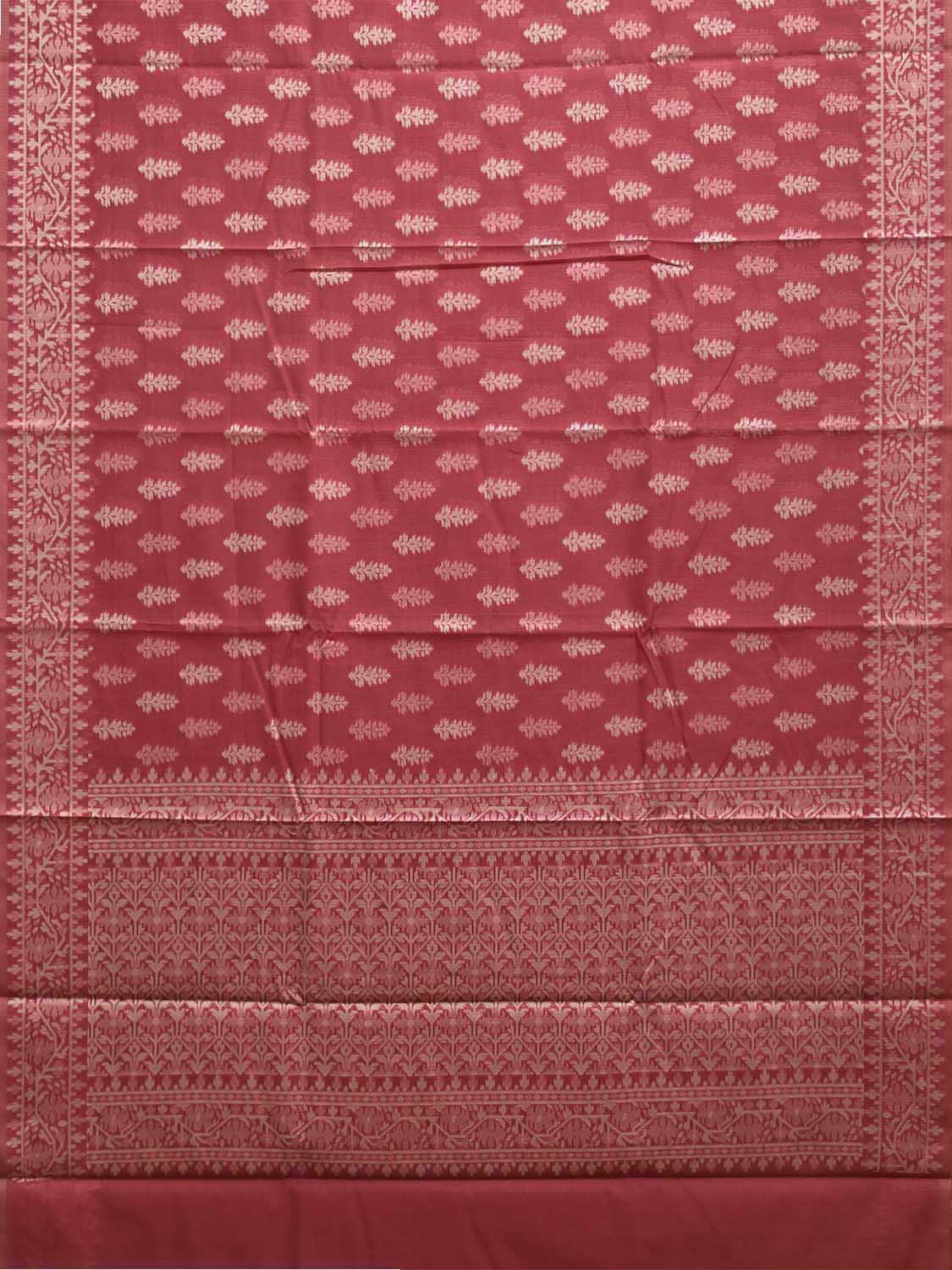 Pink Dhakai Jamdani Cotton Viscose Saree with Body Buta and Pallu Design dj0174