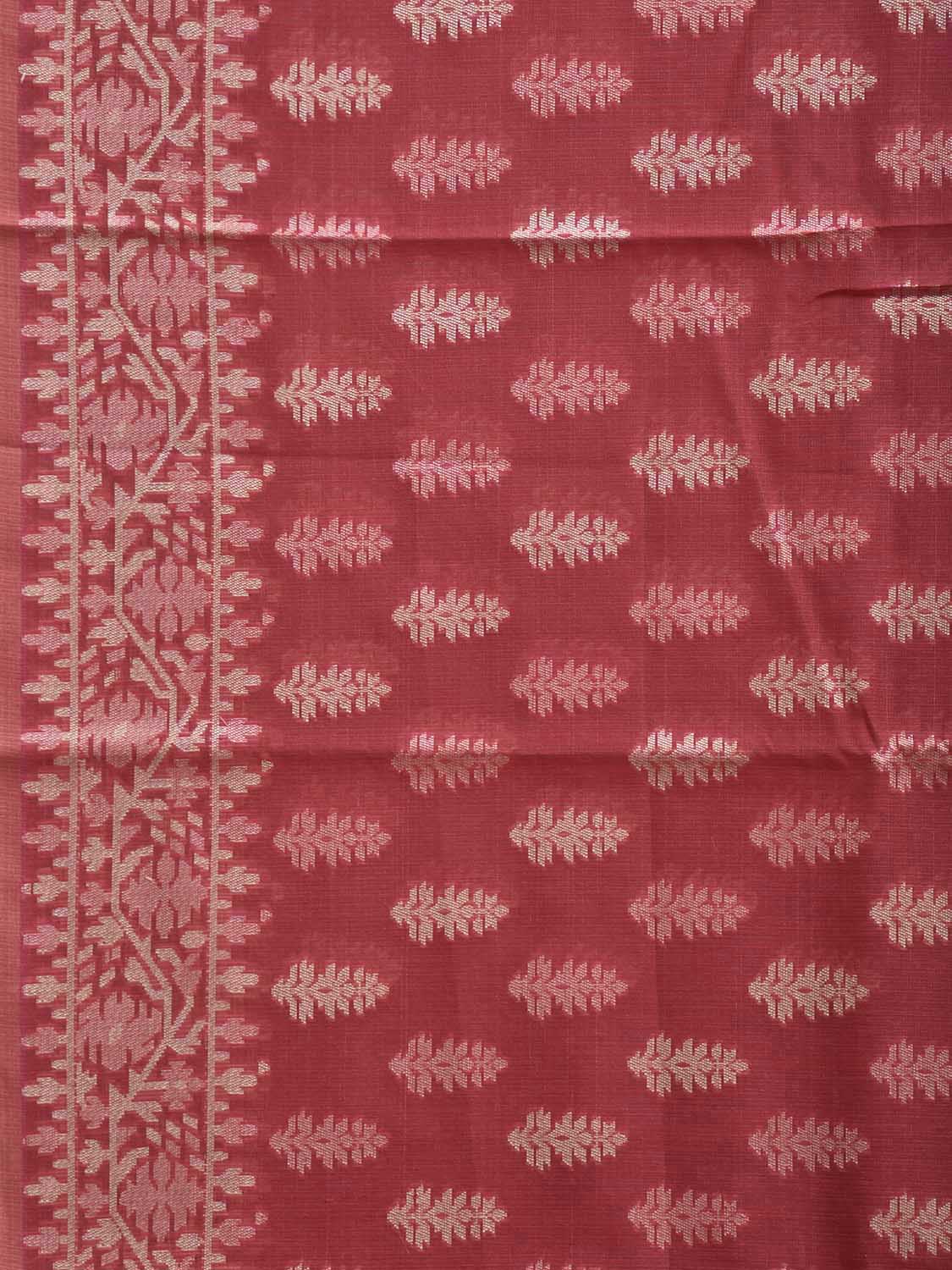 Pink Dhakai Jamdani Cotton Viscose Saree with Body Buta and Pallu Design dj0174