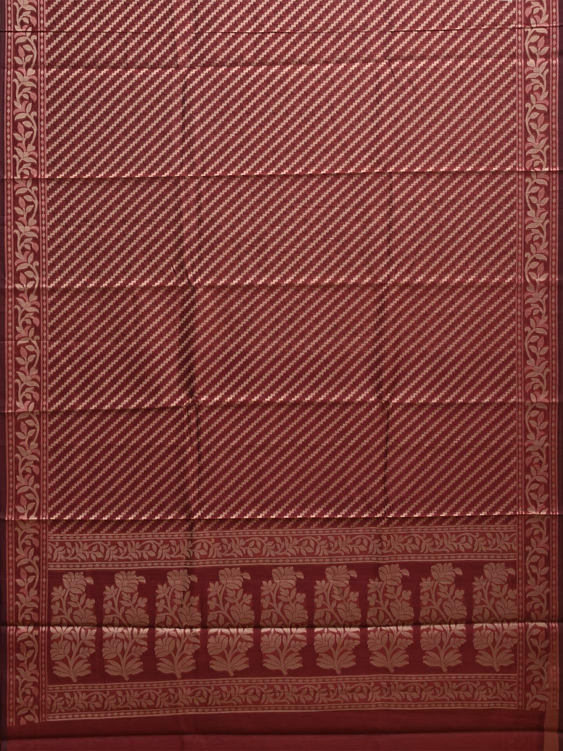 Maroon Dhakai Jamdani Cotton Viscose Saree with Diagonal and Floral Pallu Design dj0180