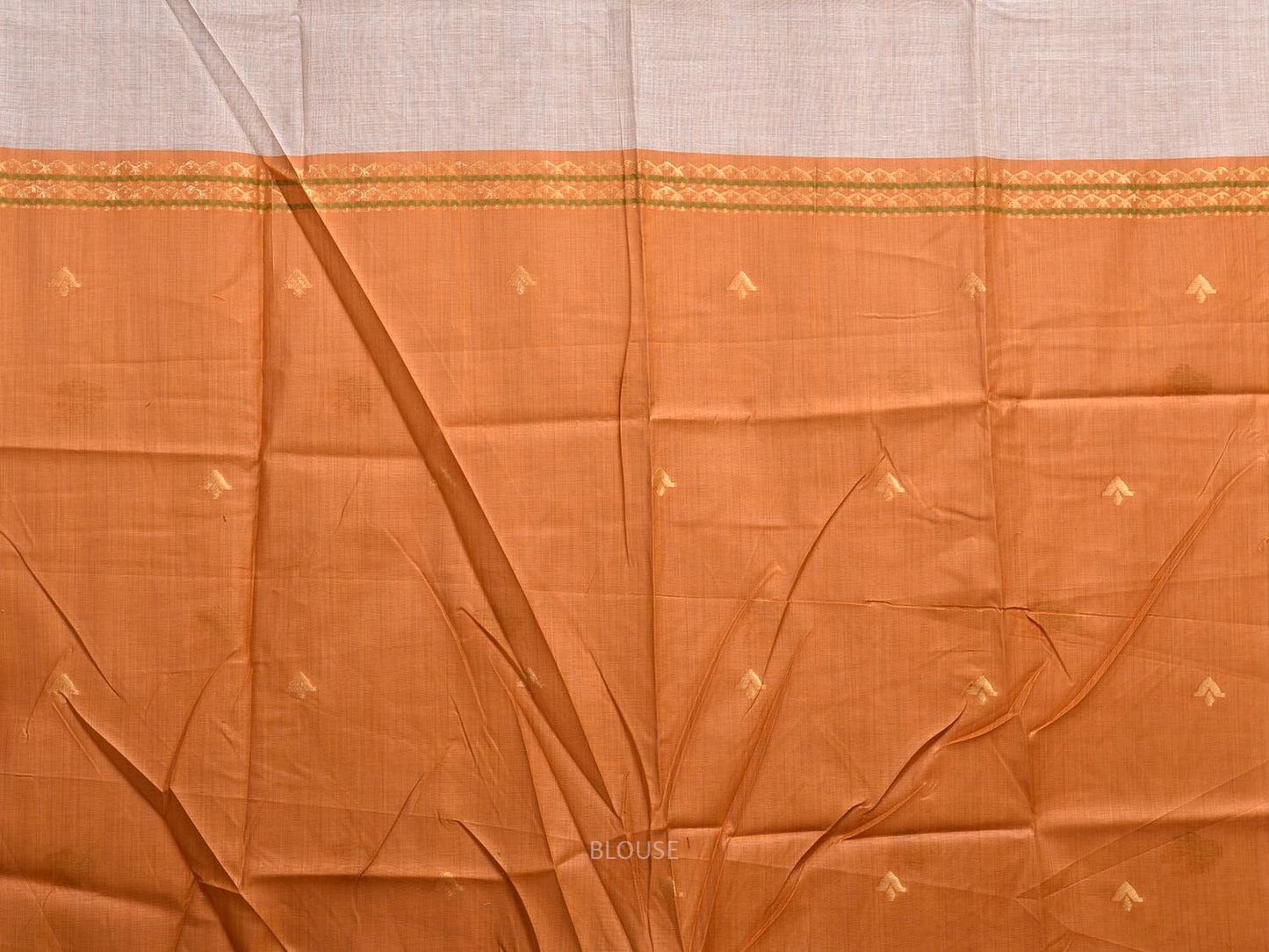 Light Khaki Dhakai Jamdani Cotton Viscose Saree with Floral Buta and Pallu Design dj0197