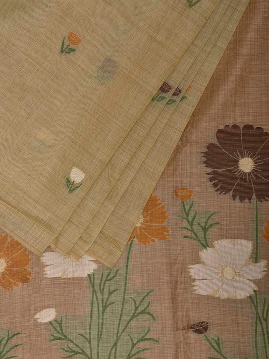 Light Yellow Dhakai Jamdani Cotton Viscose Saree with Small Buta and Floral Pallu Design dj0198