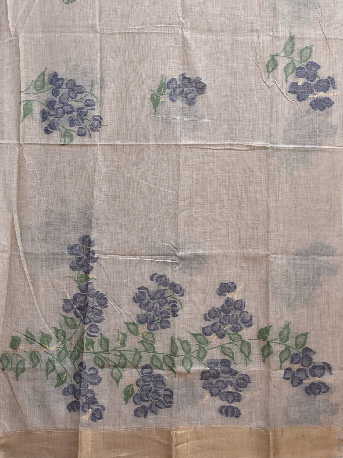 Light Khaki Dhakai Jamdani Cotton Viscose Saree with Floral Body Buta and Pallu Design dj0202