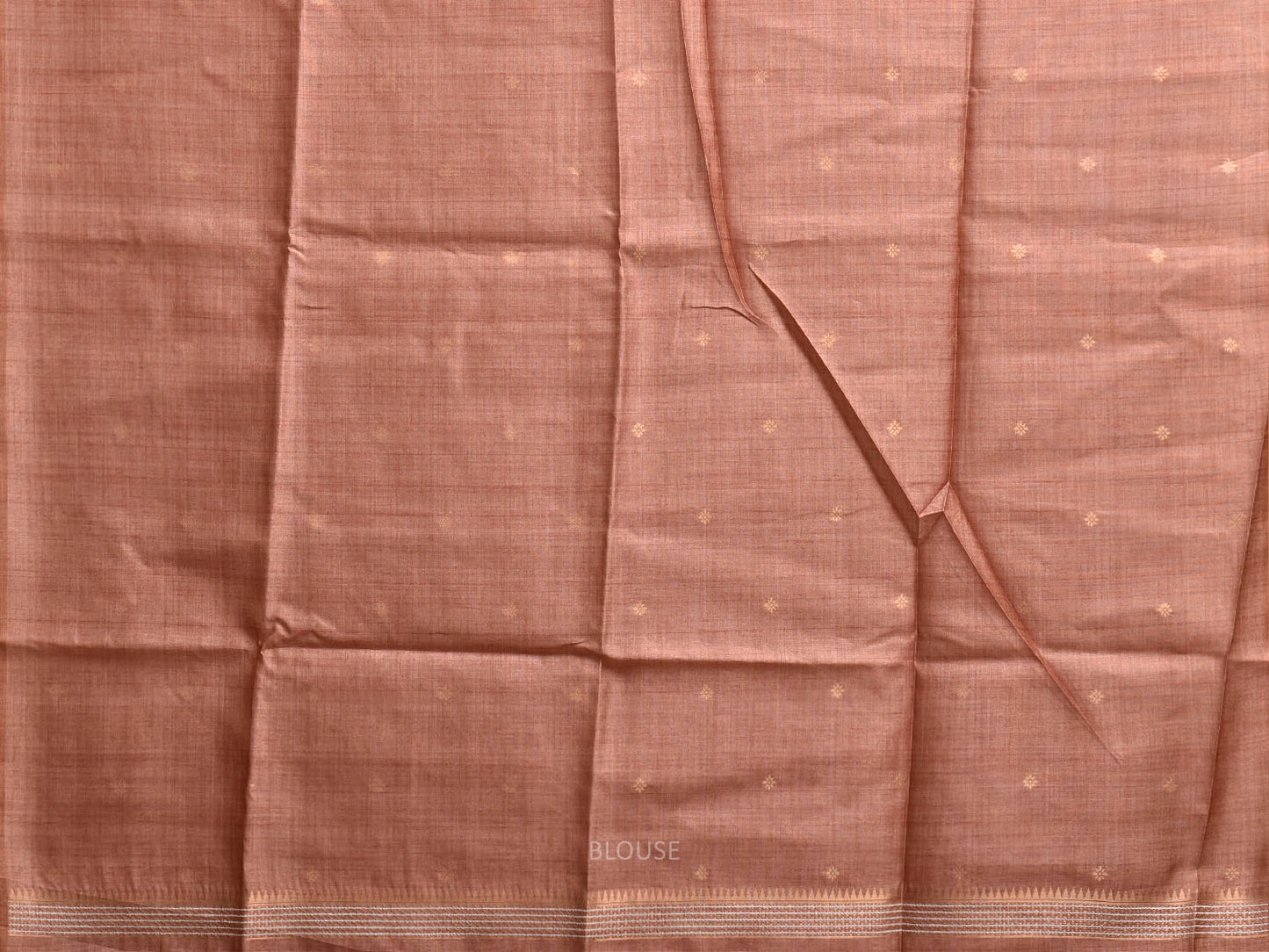 Peach Dhakai Jamdani Cotton Viscose Saree with Body Buta and Painting Pallu Design dj0217