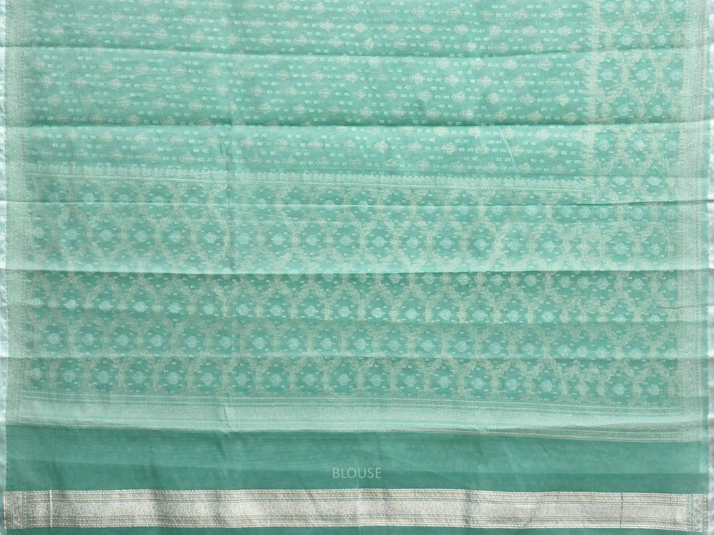 Green Dhakai Jamdani Cotton Viscose Saree with All Over and Border Design dj0225