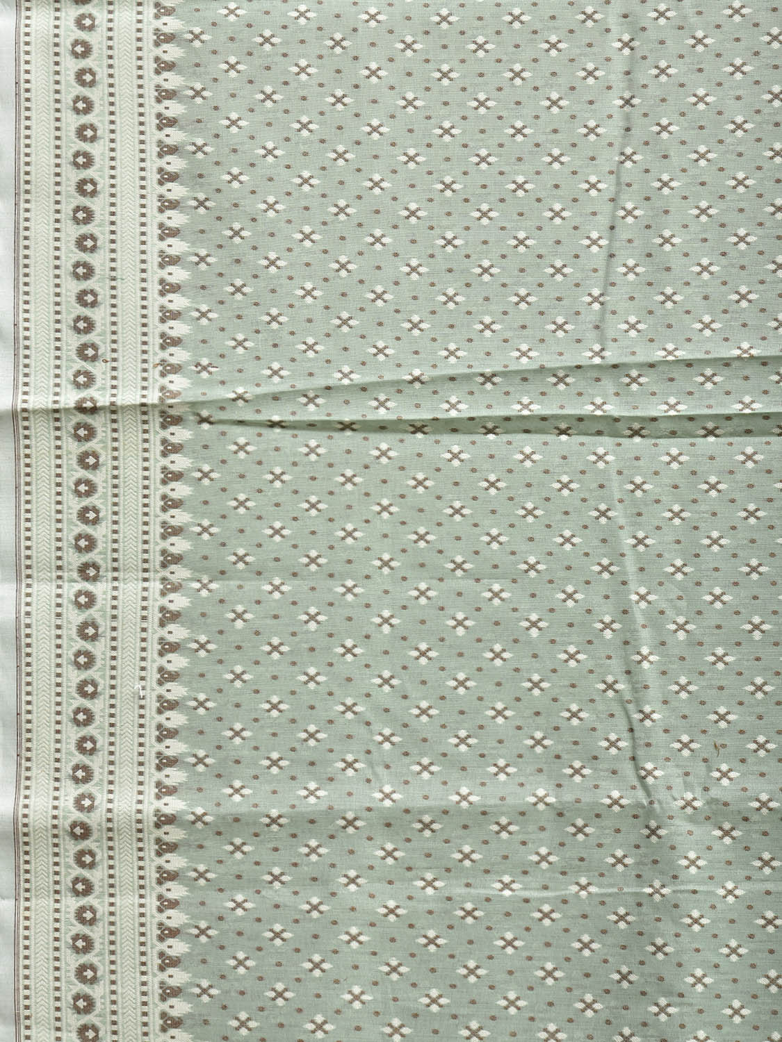 Light Turquoise Dhakai Jamdani Cotton Viscose Saree with All Over Small Buta Design dj0227
