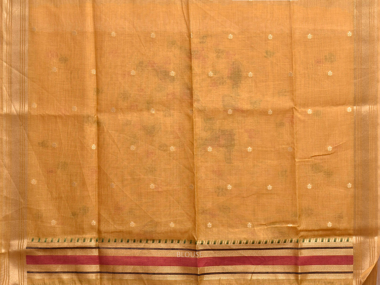 Beige and Yellow Dhakai Jamdani Cotton Viscose Saree with Birds and Tree Pallu Design dj0229
