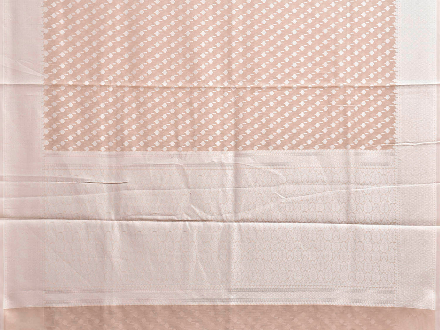 Cream Dhakai Jamdani Cotton Viscose Saree with Small Buta and Pallu Design dj0233