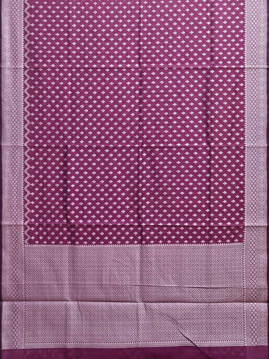 Purple Dhakai Jamdani Cotton Viscose Saree with Small Buta and Pallu Design dj0234