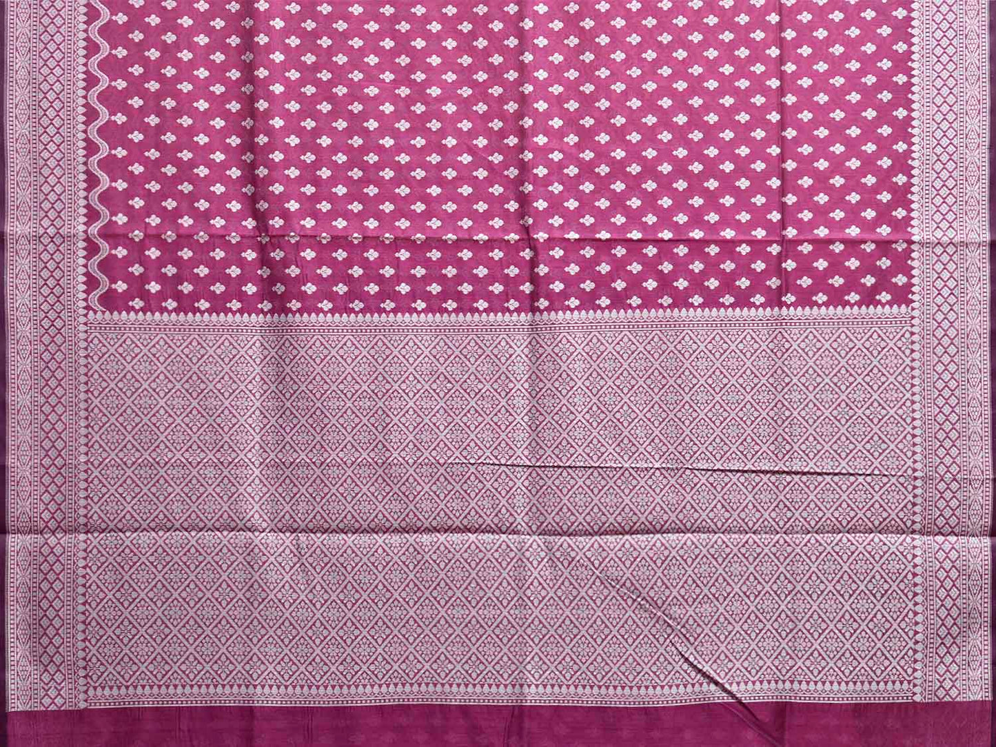 Purple Dhakai Jamdani Cotton Viscose Saree with Small Buta and Pallu Design dj0234