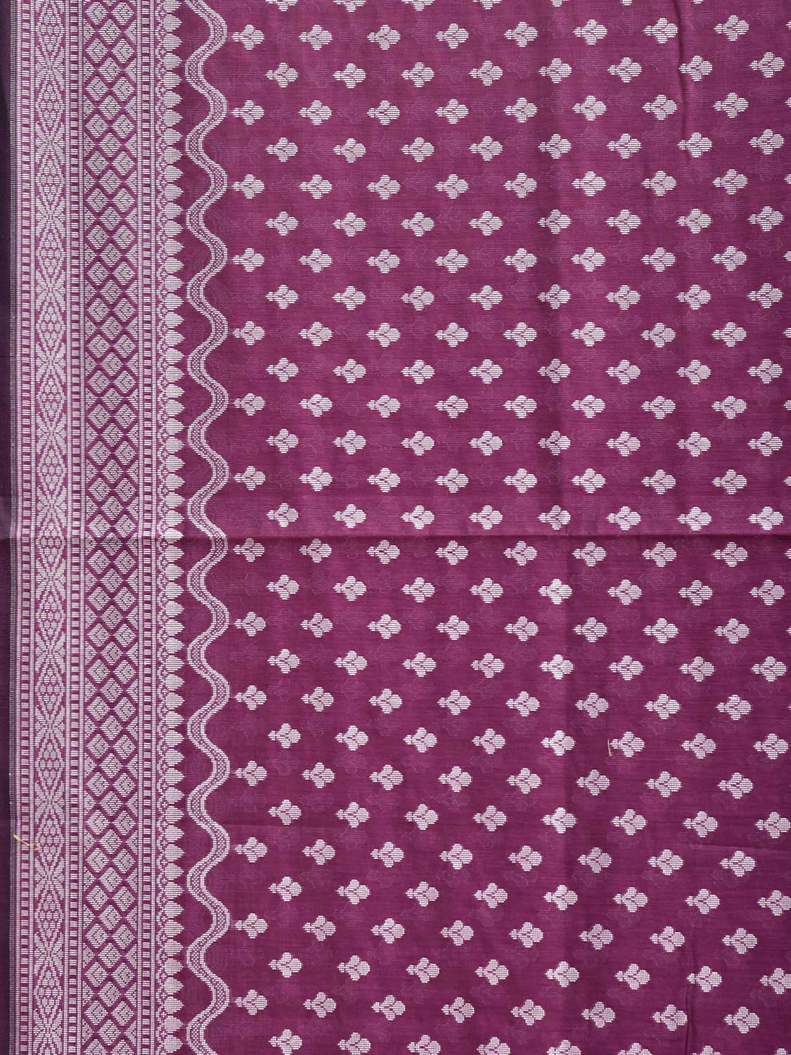 Purple Dhakai Jamdani Cotton Viscose Saree with Small Buta and Pallu Design dj0234