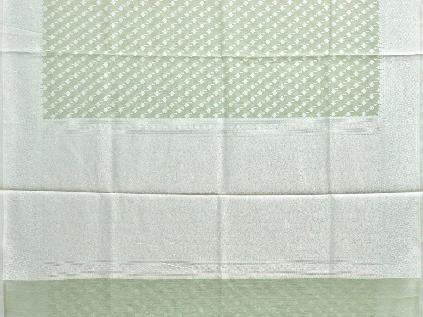 Light Green Dhakai Jamdani Cotton Viscose Saree with Small Buta and Pallu Design dj0236