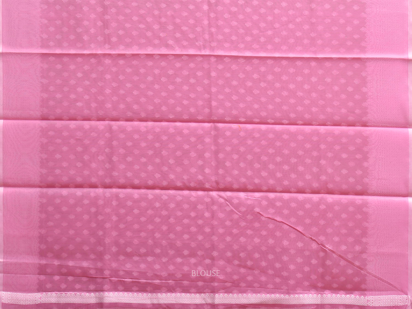 Pink Dhakai Jamdani Cotton Viscose Saree with Small Buta and Pallu Design dj0239